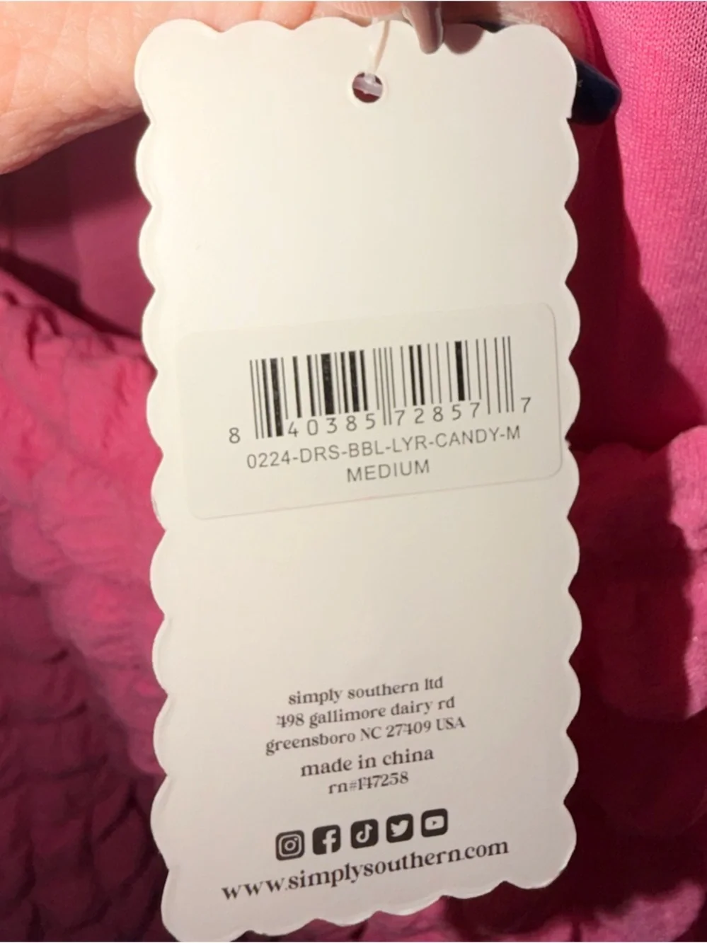 Simply Southern Bubble Ruffle Dress NWT - Picture 6 of 9